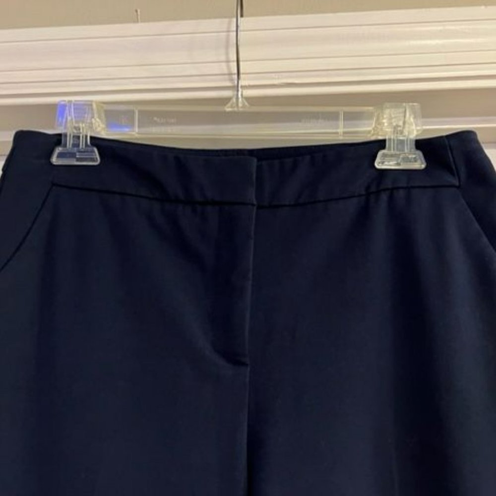 Chicos Slacks Womens Navy Size OR (US 4R) Flat Front Career Slacks